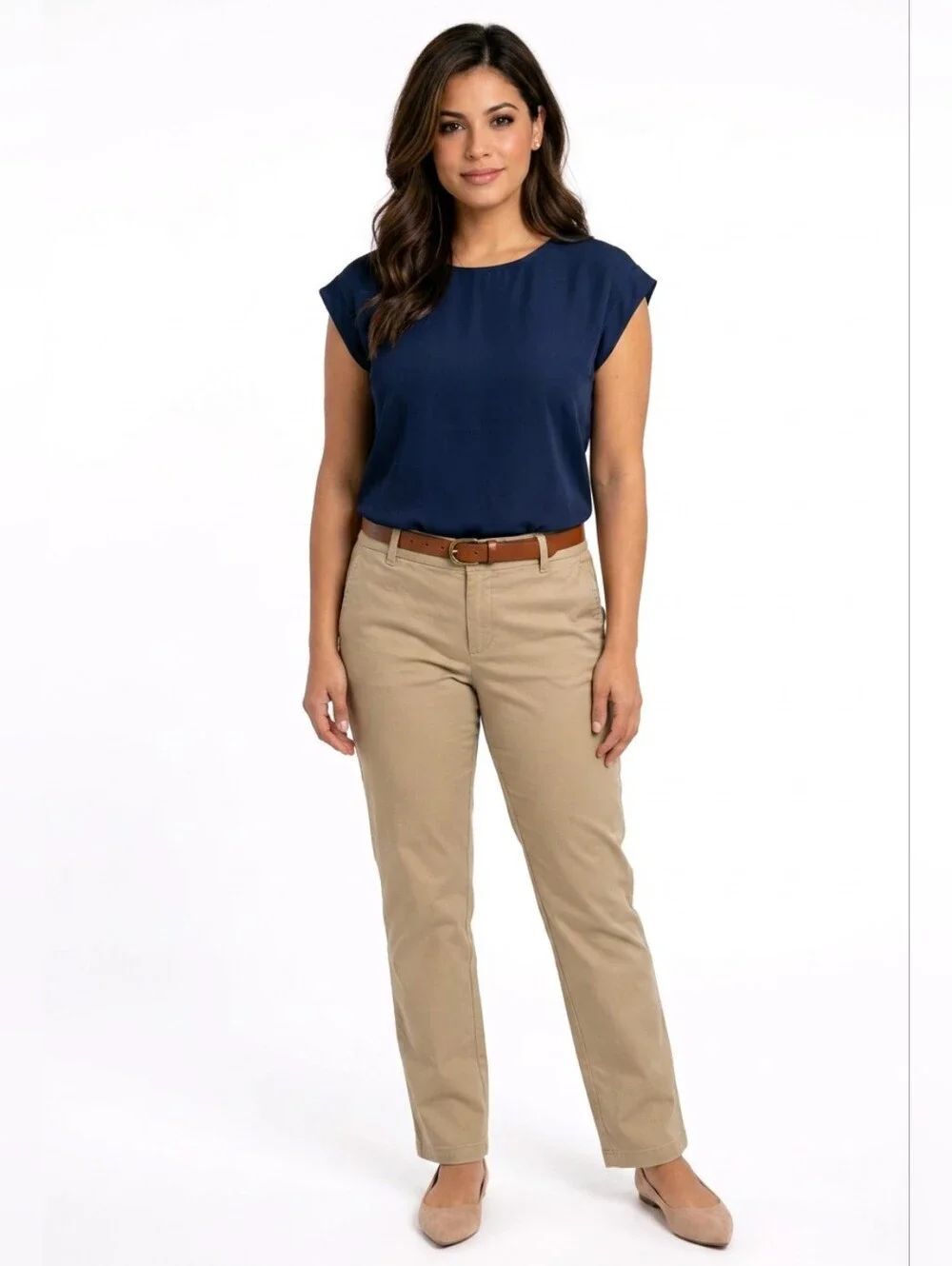 St John's Bay Heritage Khaki Straight Leg Secretly Slender Pants Size 16P
